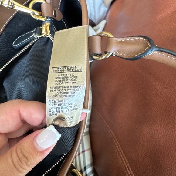 Burberry Tan and Black Checkered Satchel - Picture 6 of 6